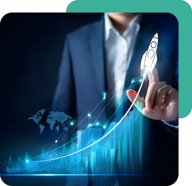 Business growth concept with executive drawing rising chart