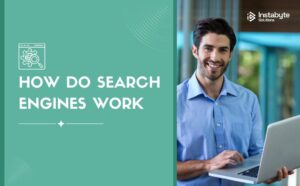 Instabyte Solutions guide banner: how search engines work in 2026, from crawling to ranking