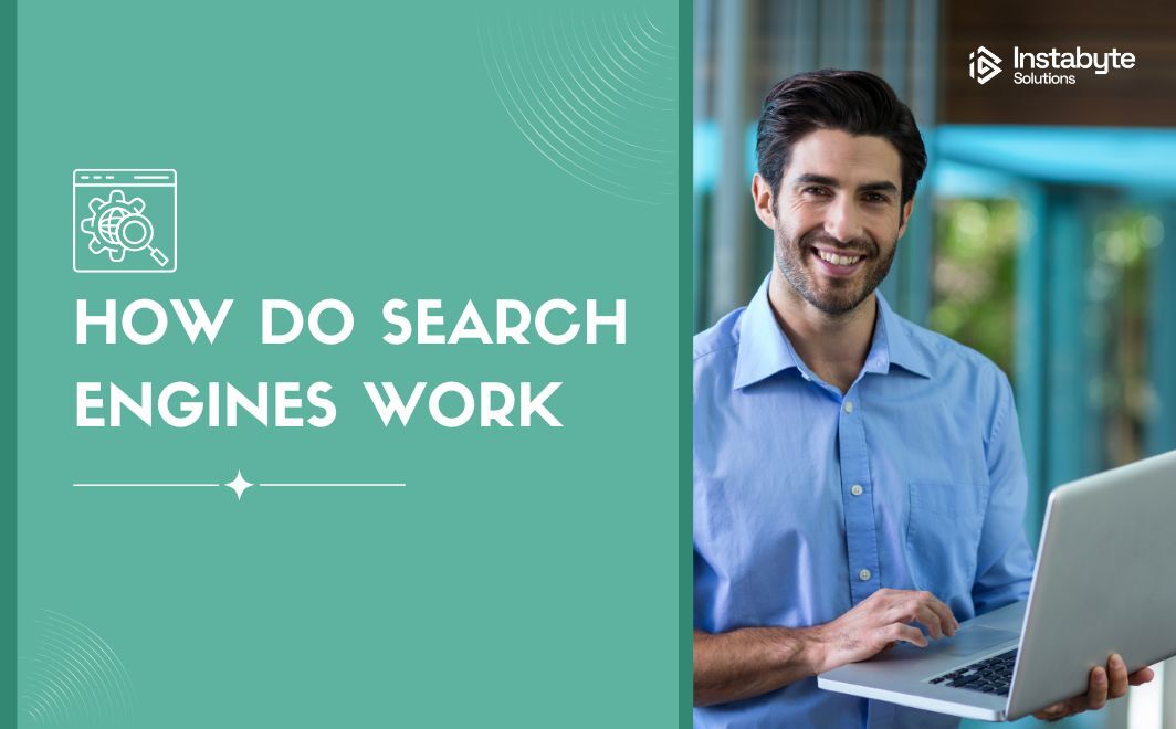 Instabyte Solutions guide banner: how search engines work in 2026, from crawling to ranking